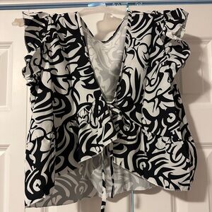 Brand New Black and White Zebra Print Top